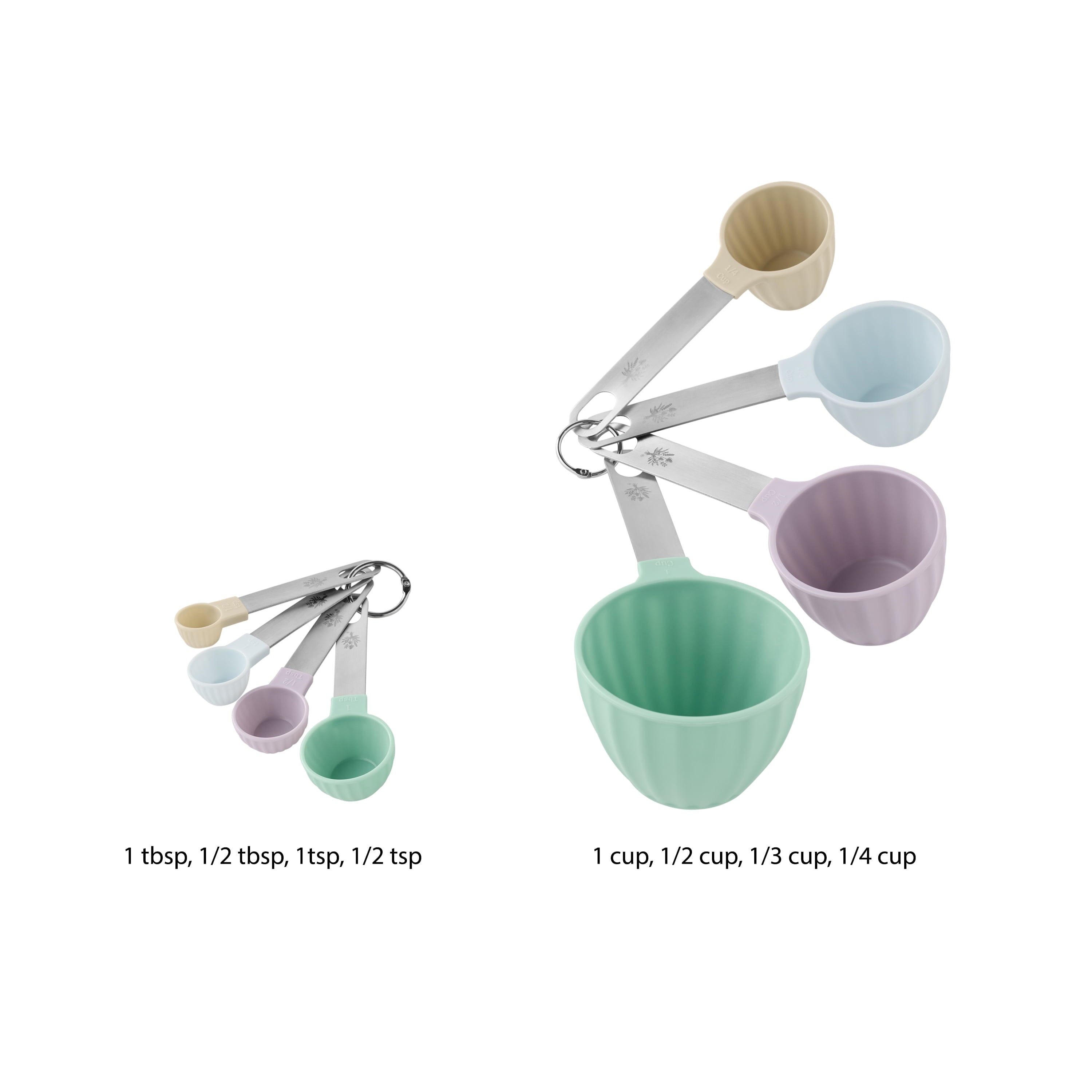 The Pioneer Woman 8-Piece Plastic Measuring Cup and Spoon Set, Multicolor - Image 6