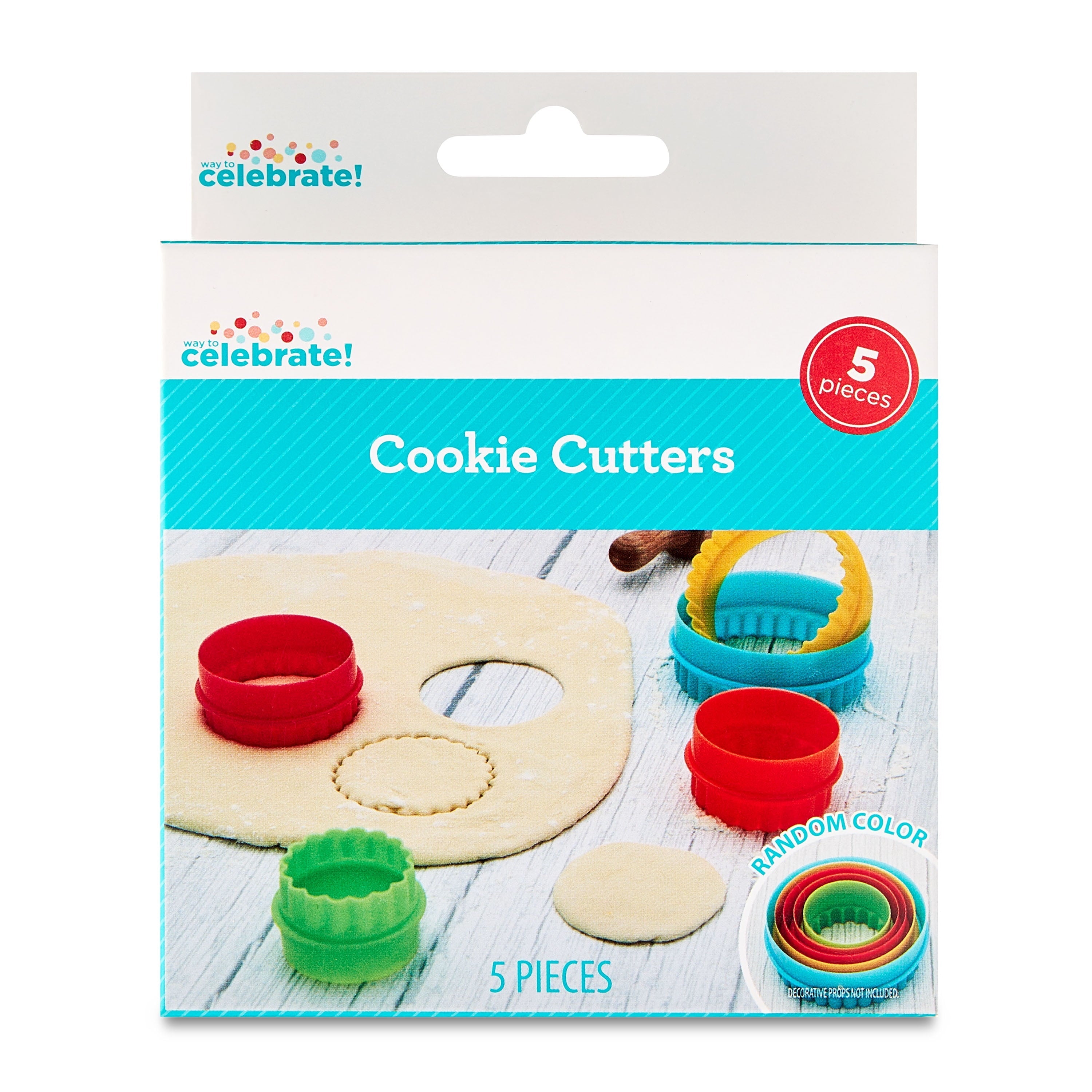 Round Double-Sided Plastic Cookie Cutter Set, 5 Pieces, by Way To Celebrate - Image 3