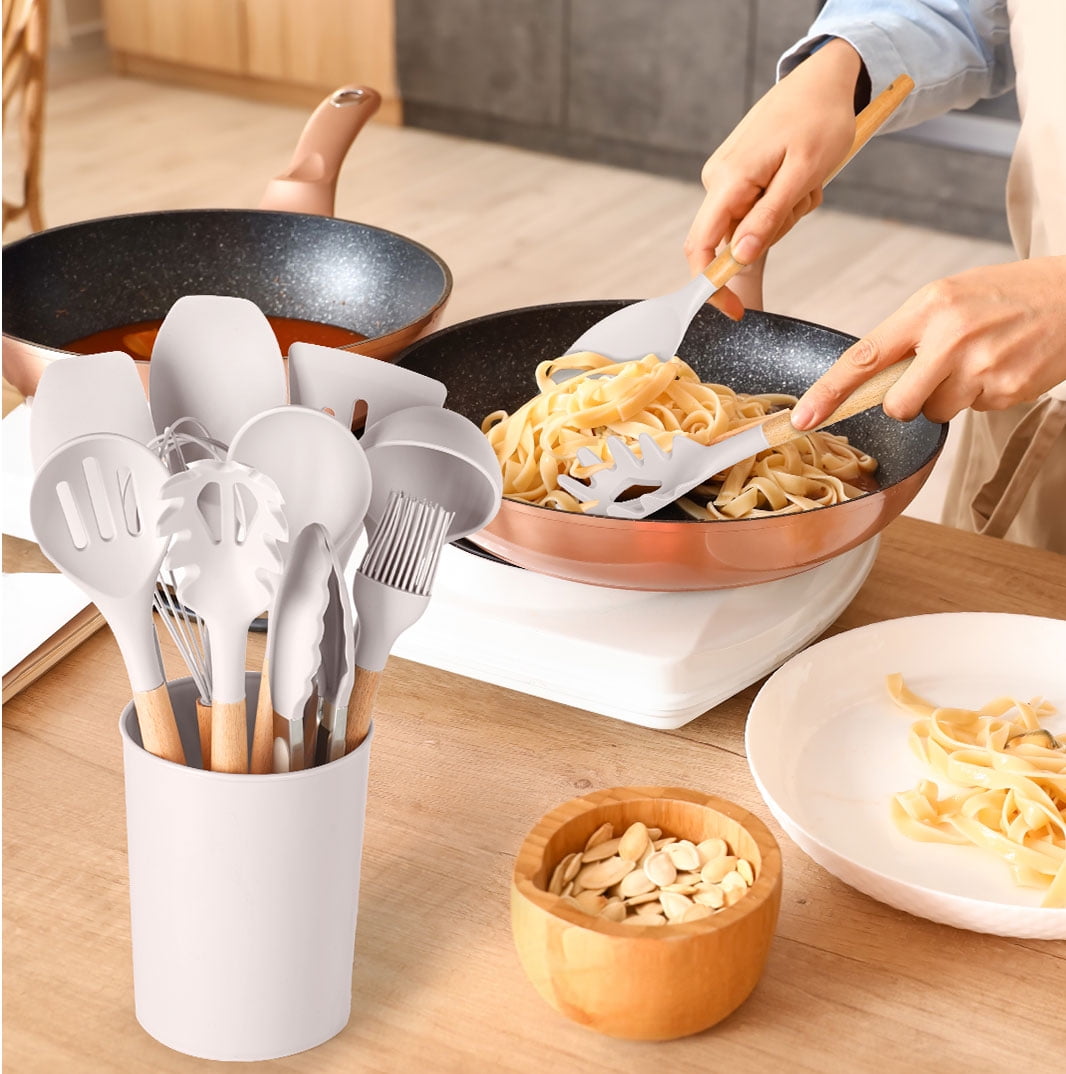 Mainstays Silicone & Bamboo Cooking Utensil Set, 14 Pieces - Image 2