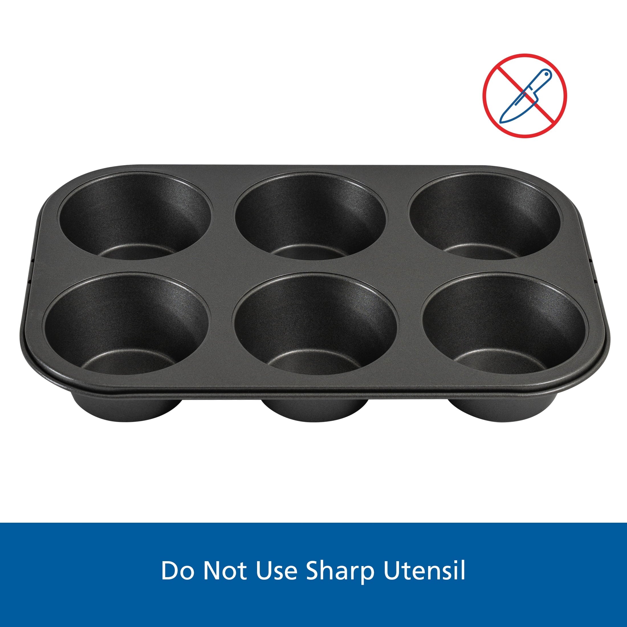 Mainstays 6 Cup Jumbo Muffin Pan, Non-Stick Bakeware,3.4 inch Diameter Cups,Gray,Carbon Steel - Image 6